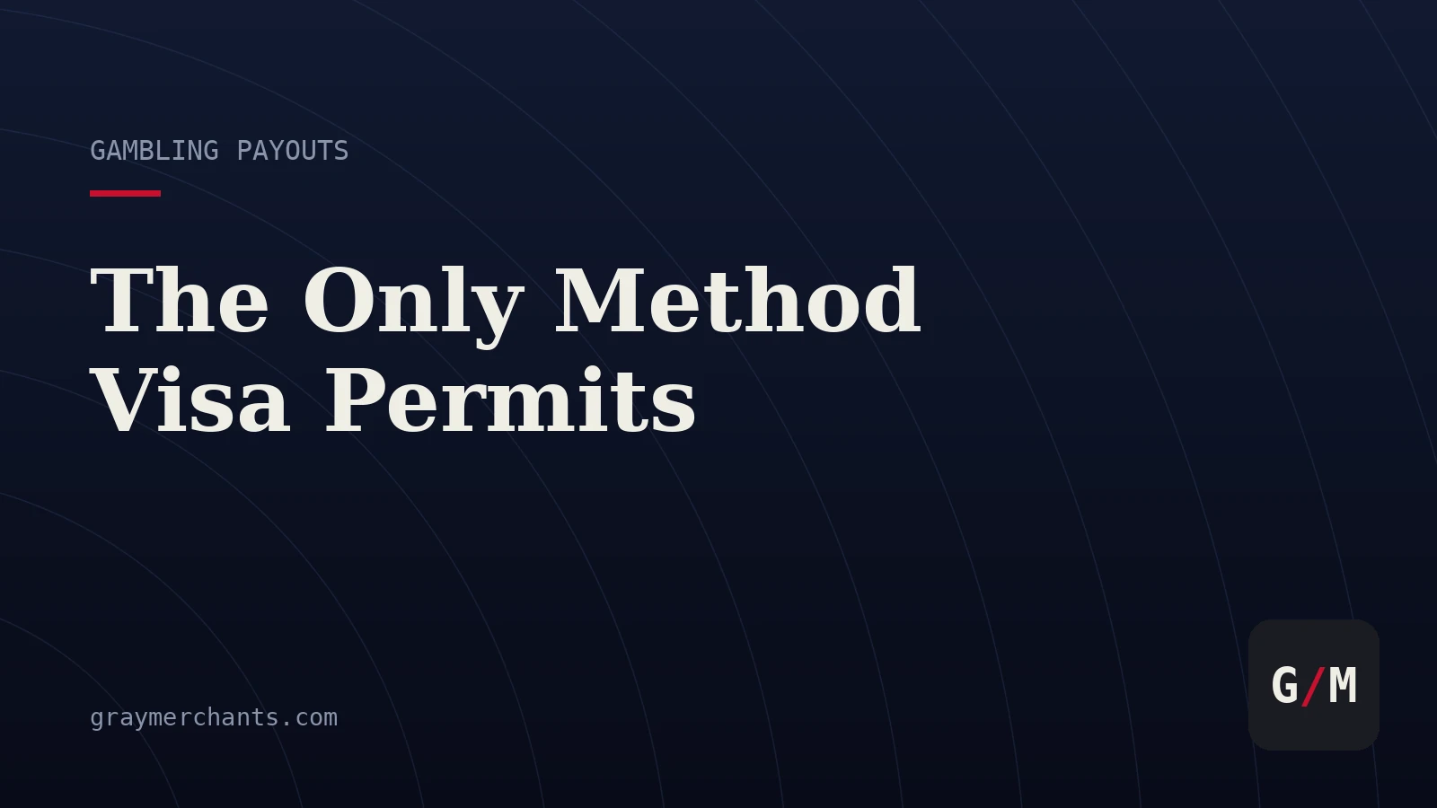 Gambling Payouts: The Only Method Visa Permits